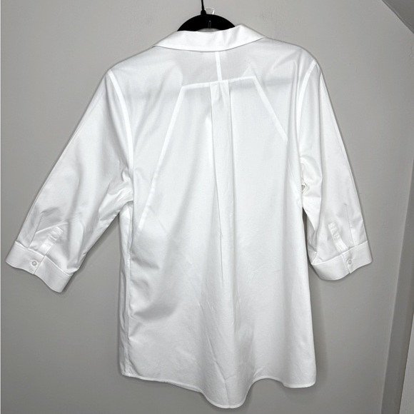 Chico’s No Iron Cotton Blend Stain Shield Tunic Shirt Blouse Size 2 (Large) - Picture 6 of 7